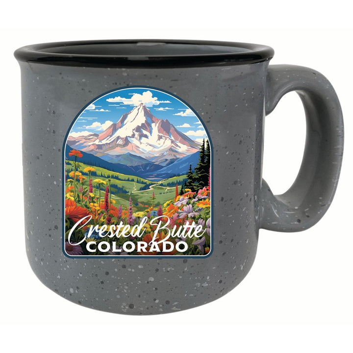 Crested Butte Mountain Colorado Wildflowers Design Souvenir 16 oz Ceramic camping mug Image 1