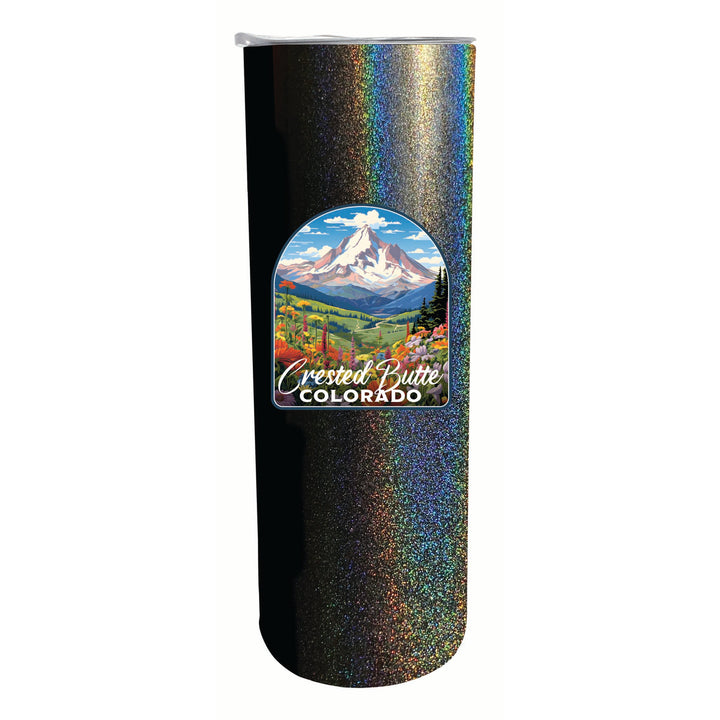 Crested Butte Mountain Colorado Wildflowers Design Souvenir 20 oz Insulated Stainless Steel Skinny Tumbler Image 4