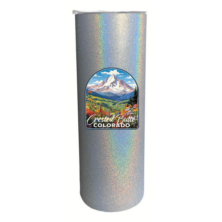 Crested Butte Mountain Colorado Wildflowers Design Souvenir 20 oz Insulated Stainless Steel Skinny Tumbler Image 6