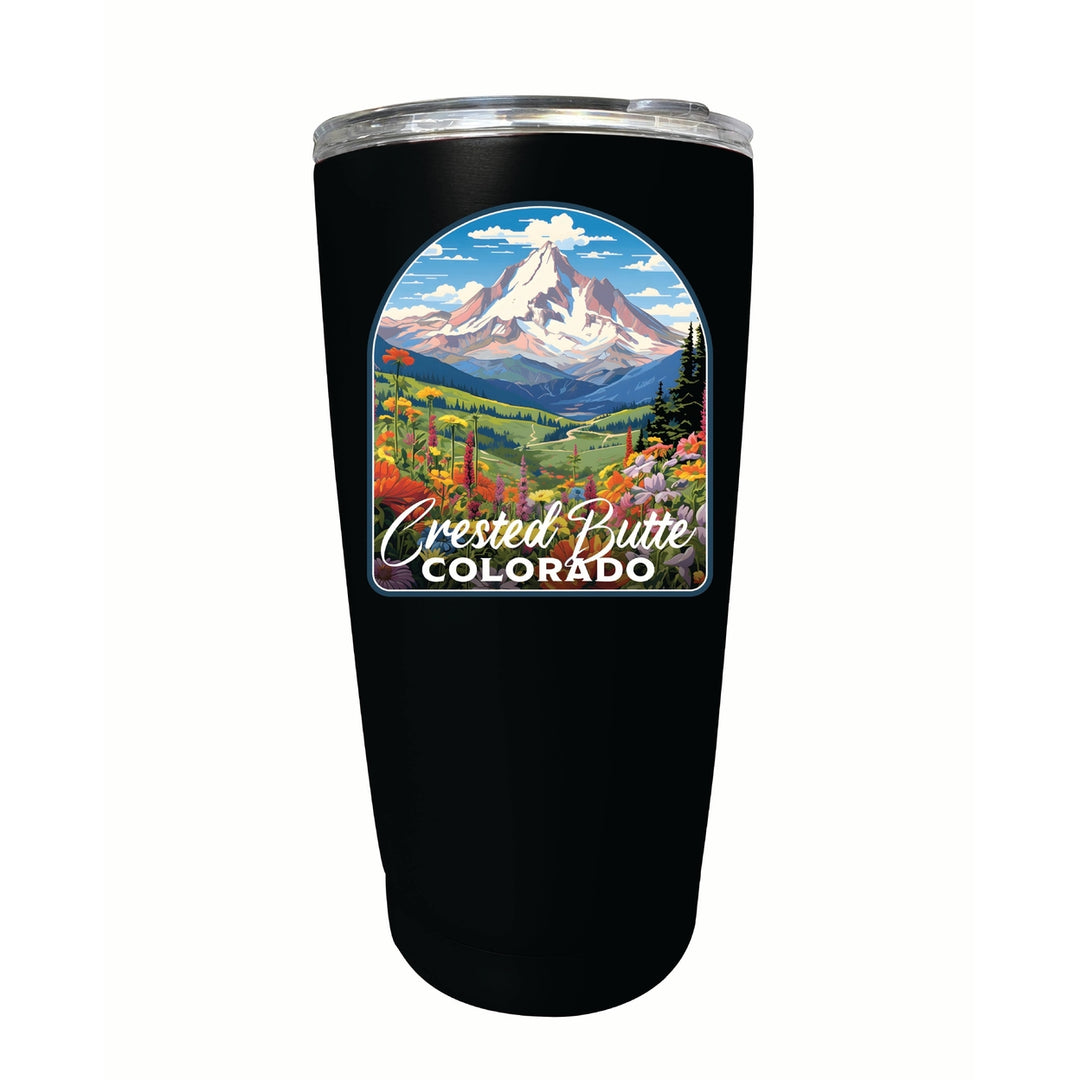 Crested Butte Mountain Colorado Wildflowers Design Souvenir 16 oz Stainless Steel Insulated Tumbler Image 6