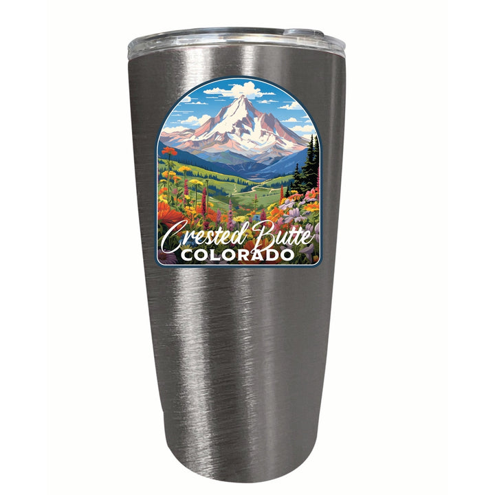 Crested Butte Mountain Colorado Wildflowers Design Souvenir 16 oz Stainless Steel Insulated Tumbler Image 9