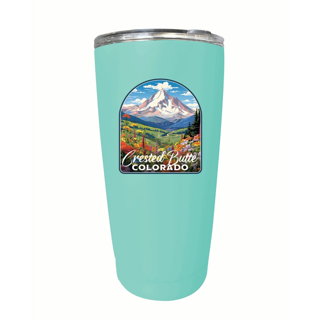 Crested Butte Mountain Colorado Wildflowers Design Souvenir 16 oz Stainless Steel Insulated Tumbler Image 10