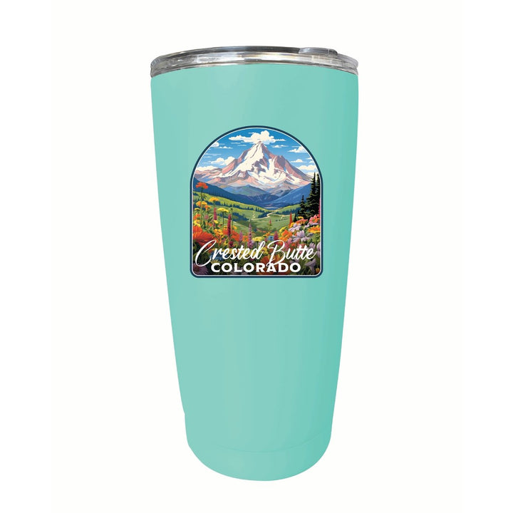 Crested Butte Mountain Colorado Wildflowers Design Souvenir 16 oz Stainless Steel Insulated Tumbler Image 10