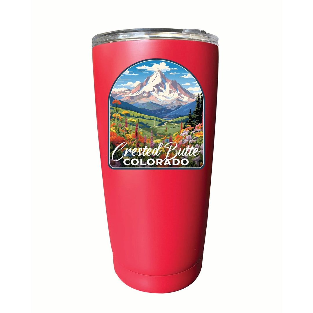 Crested Butte Mountain Colorado Wildflowers Design Souvenir 16 oz Stainless Steel Insulated Tumbler Image 11