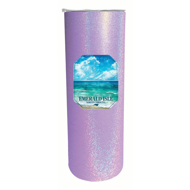 Emerald Isle North Carolina Serene Ocean Design Souvenir 20 oz Insulated Stainless Steel Skinny Tumbler Image 1