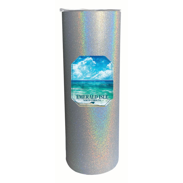 Emerald Isle North Carolina Serene Ocean Design Souvenir 20 oz Insulated Stainless Steel Skinny Tumbler Image 3