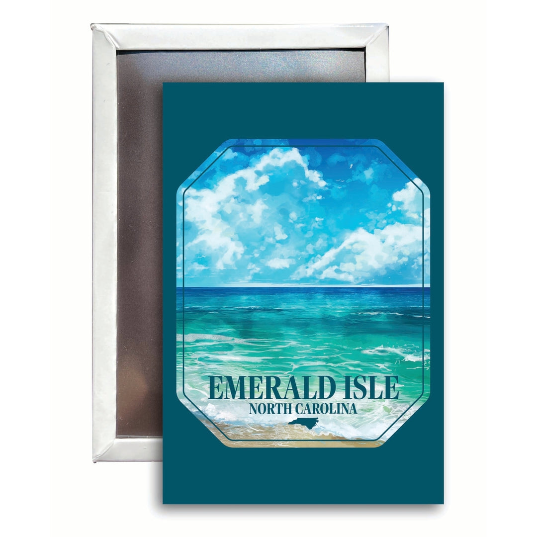 Emerald Isle North Carolina Serene Ocean Design Souvenir 2x3-Inch Fridge Magnet Image 1