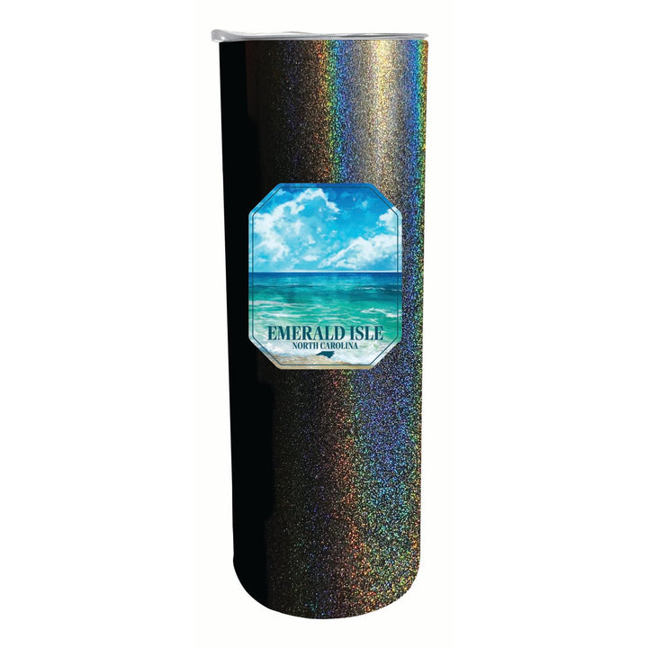 Emerald Isle North Carolina Serene Ocean Design Souvenir 20 oz Insulated Stainless Steel Skinny Tumbler Image 4