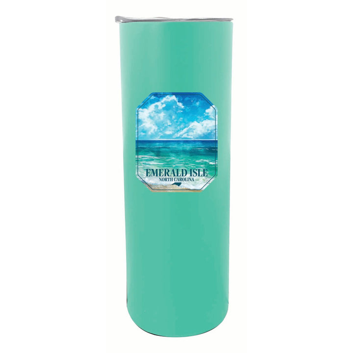 Emerald Isle North Carolina Serene Ocean Design Souvenir 20 oz Insulated Stainless Steel Skinny Tumbler Image 6