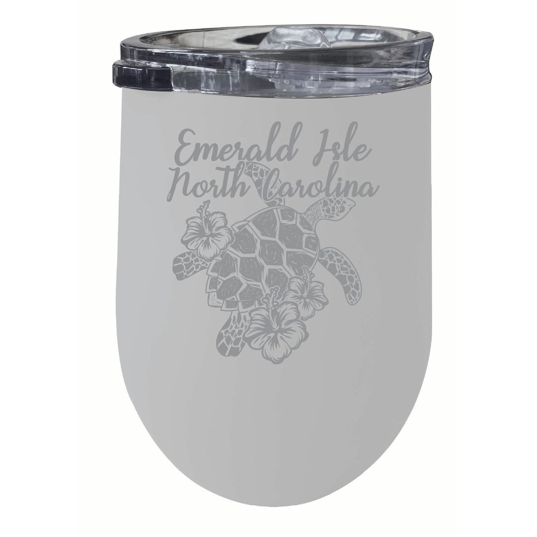 Emerald Isle North Carolina Souvenir 12 oz Engraved Insulated Wine Stainless Steel Tumbler Image 4