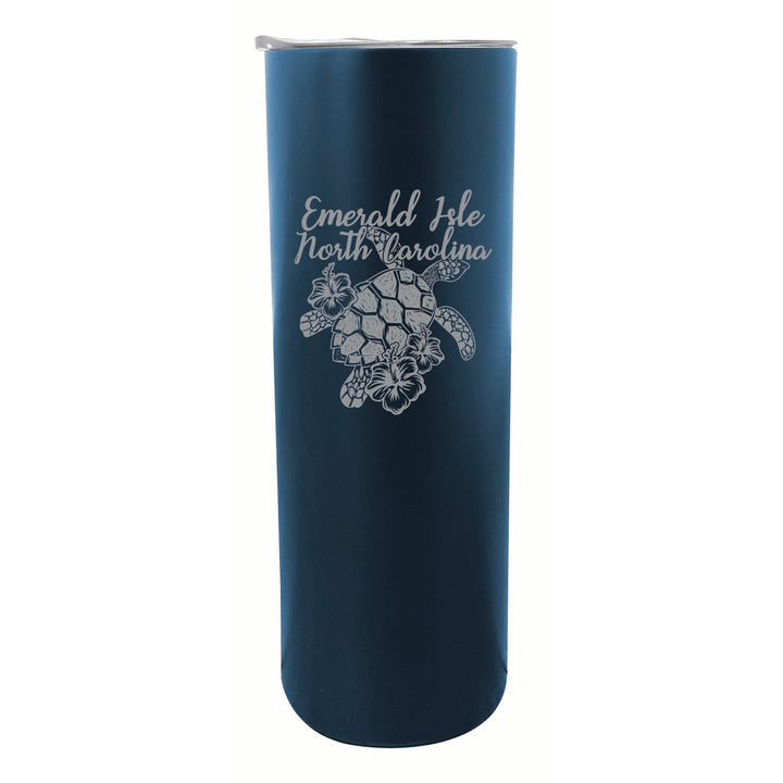 Emerald Isle North Carolina Souvenir 20 oz Engraved Insulated Stainless Steel Skinny Tumbler Image 2