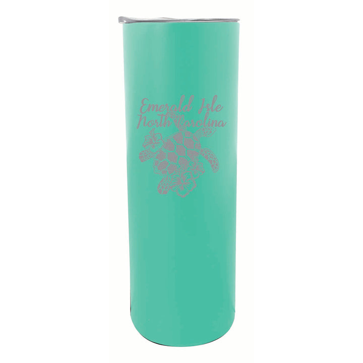 Emerald Isle North Carolina Souvenir 20 oz Engraved Insulated Stainless Steel Skinny Tumbler Image 4