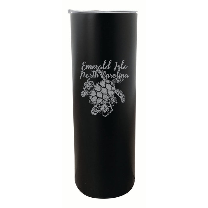 Emerald Isle North Carolina Souvenir 20 oz Engraved Insulated Stainless Steel Skinny Tumbler Image 1