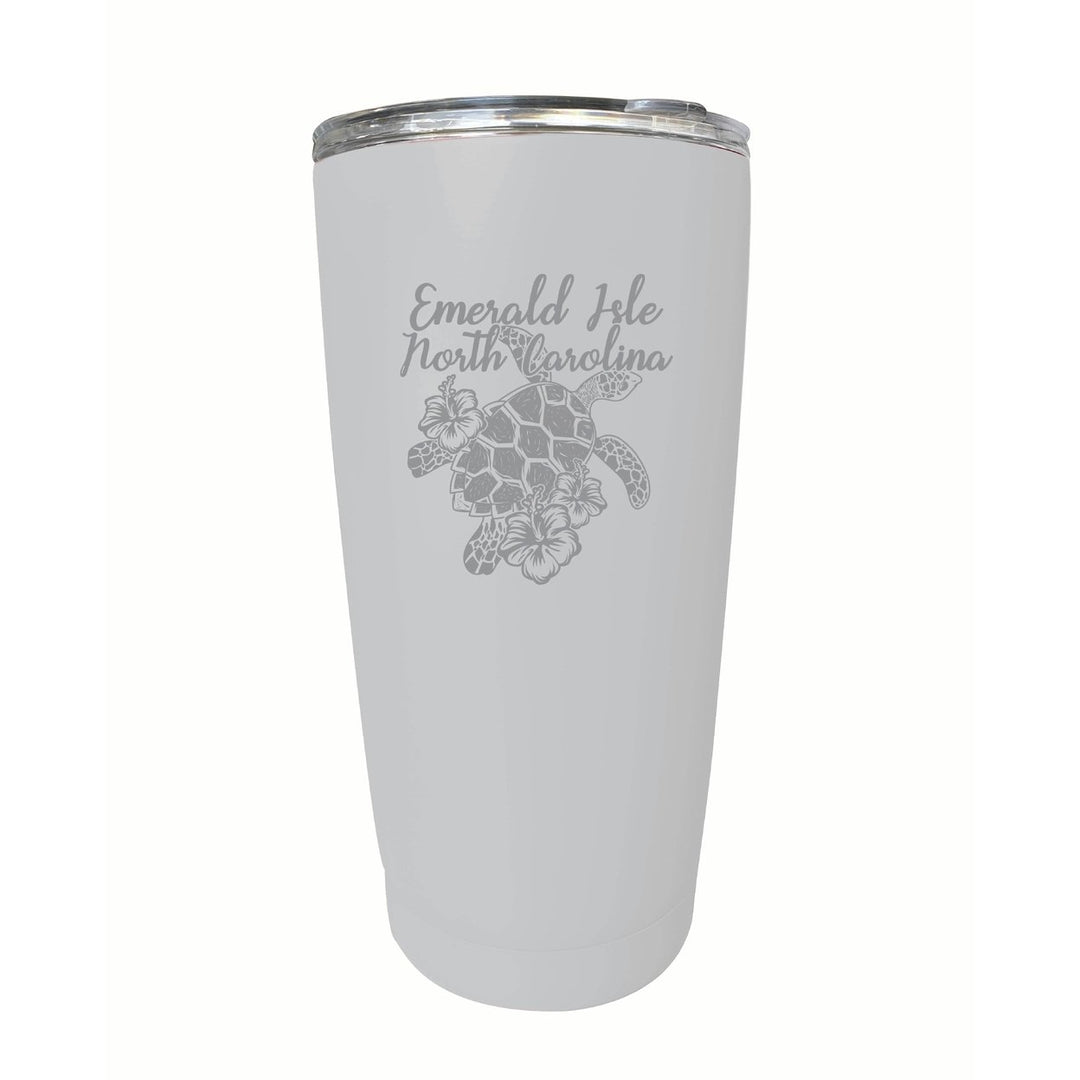 Emerald Isle North Carolina Souvenir 16 oz Engraved Stainless Steel Insulated Tumbler Image 1