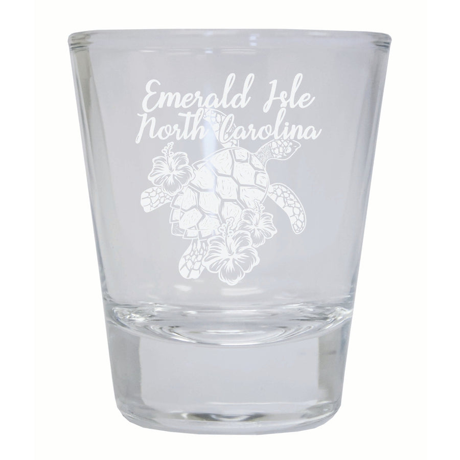 Emerald Isle North Carolina Souvenir 2 Ounce Engraved Shot Glass Round Image 1