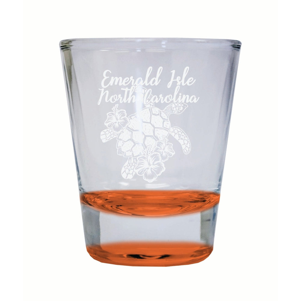 Emerald Isle North Carolina Souvenir 2 Ounce Engraved Shot Glass Round Image 2