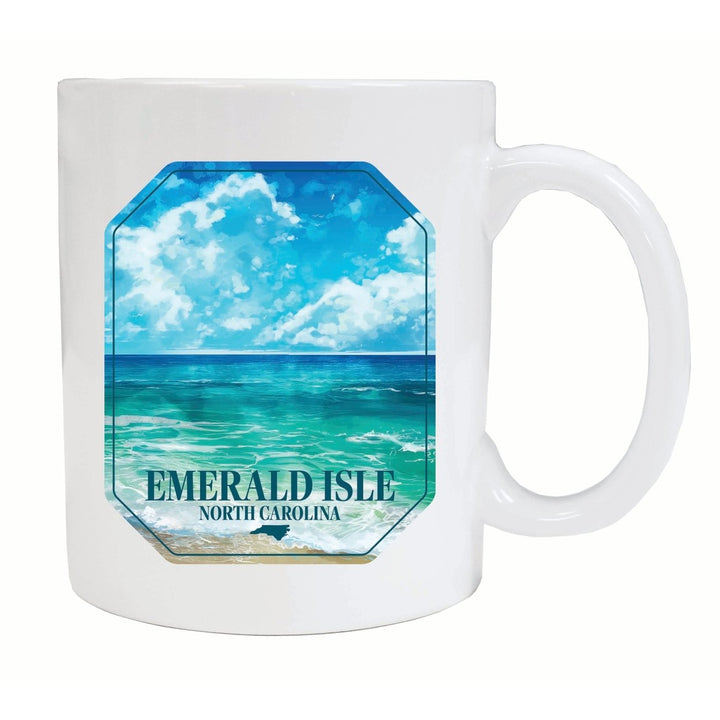 Emerald Isle North Carolina Serene Ocean Design Souvenir 12 oz Ceramic Coffee Mug Image 2