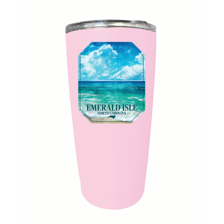 Emerald Isle North Carolina Serene Ocean Design Souvenir 16 oz Stainless Steel Insulated Tumbler Image 1