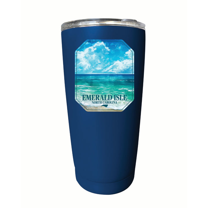 Emerald Isle North Carolina Serene Ocean Design Souvenir 16 oz Stainless Steel Insulated Tumbler Image 2