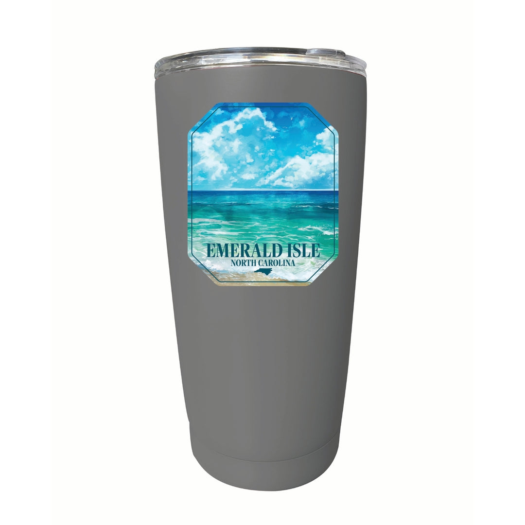 Emerald Isle North Carolina Serene Ocean Design Souvenir 16 oz Stainless Steel Insulated Tumbler Image 3