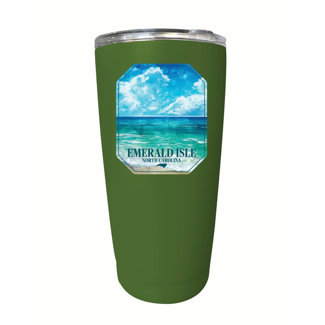 Emerald Isle North Carolina Serene Ocean Design Souvenir 16 oz Stainless Steel Insulated Tumbler Image 4