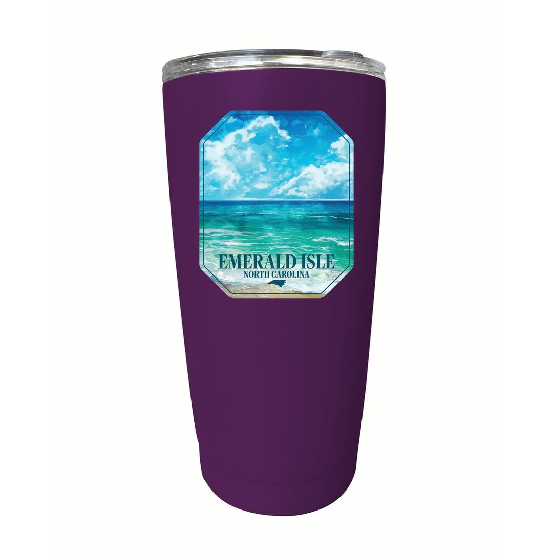 Emerald Isle North Carolina Serene Ocean Design Souvenir 16 oz Stainless Steel Insulated Tumbler Image 6