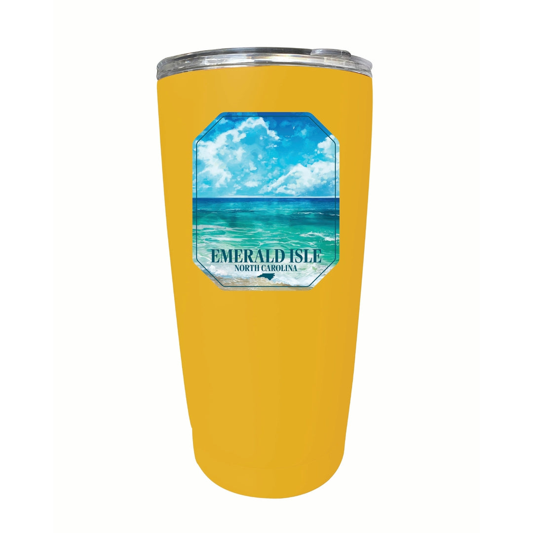 Emerald Isle North Carolina Serene Ocean Design Souvenir 16 oz Stainless Steel Insulated Tumbler Image 7