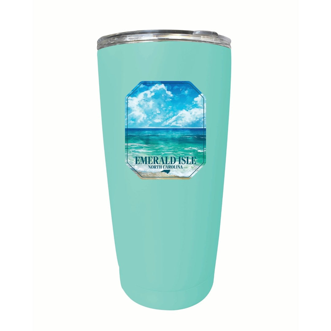 Emerald Isle North Carolina Serene Ocean Design Souvenir 16 oz Stainless Steel Insulated Tumbler Image 9