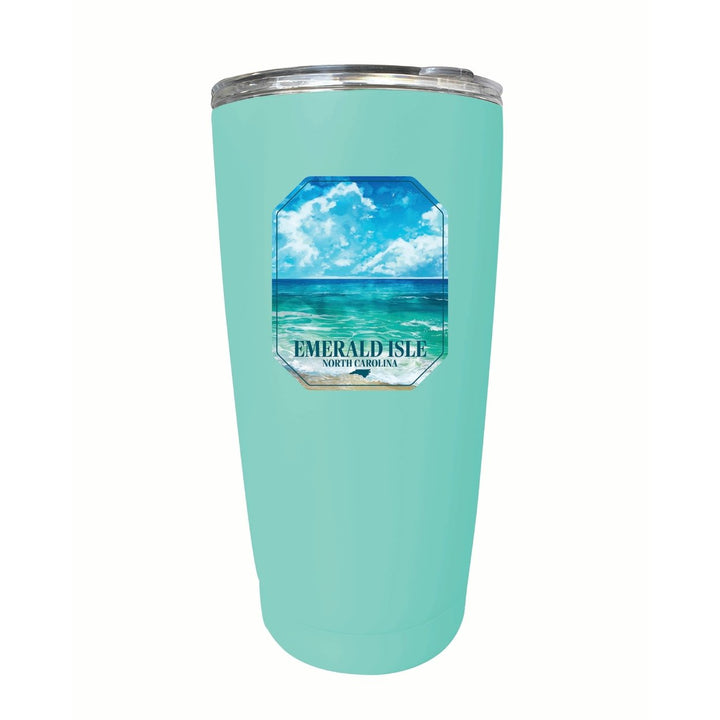 Emerald Isle North Carolina Serene Ocean Design Souvenir 16 oz Stainless Steel Insulated Tumbler Image 9