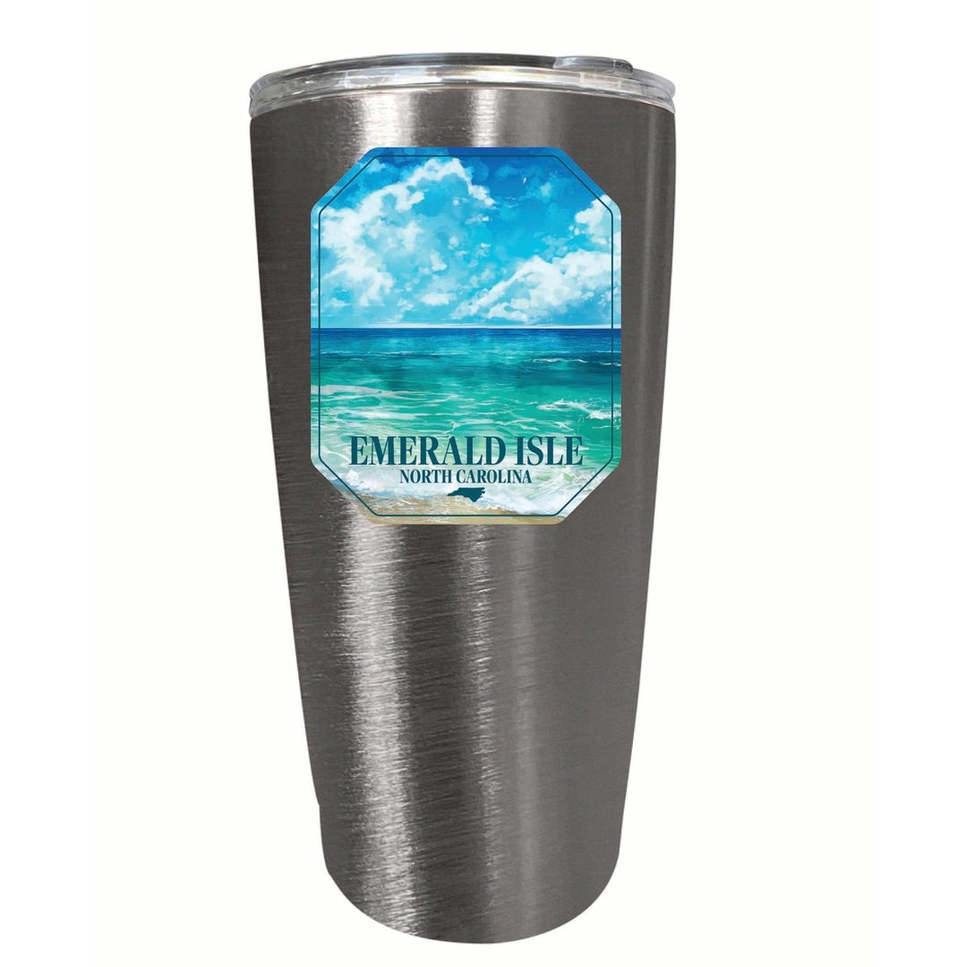 Emerald Isle North Carolina Serene Ocean Design Souvenir 16 oz Stainless Steel Insulated Tumbler Image 10