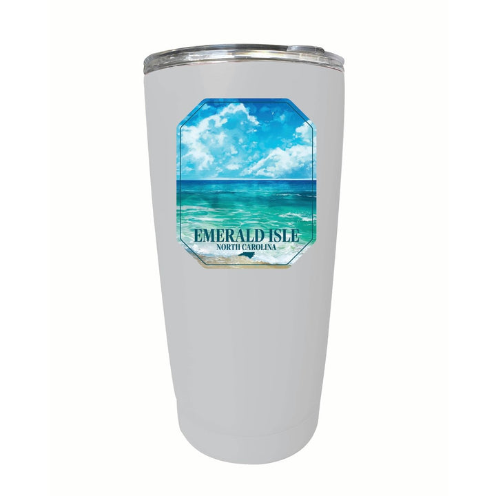 Emerald Isle North Carolina Serene Ocean Design Souvenir 16 oz Stainless Steel Insulated Tumbler Image 11