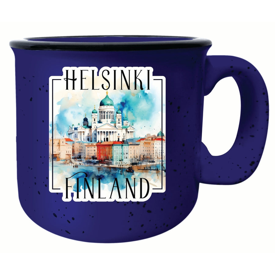 Helsinki Finland Watercolor Helsinki Cathedral Design Souvenir 16 oz Ceramic camping mug Image 1