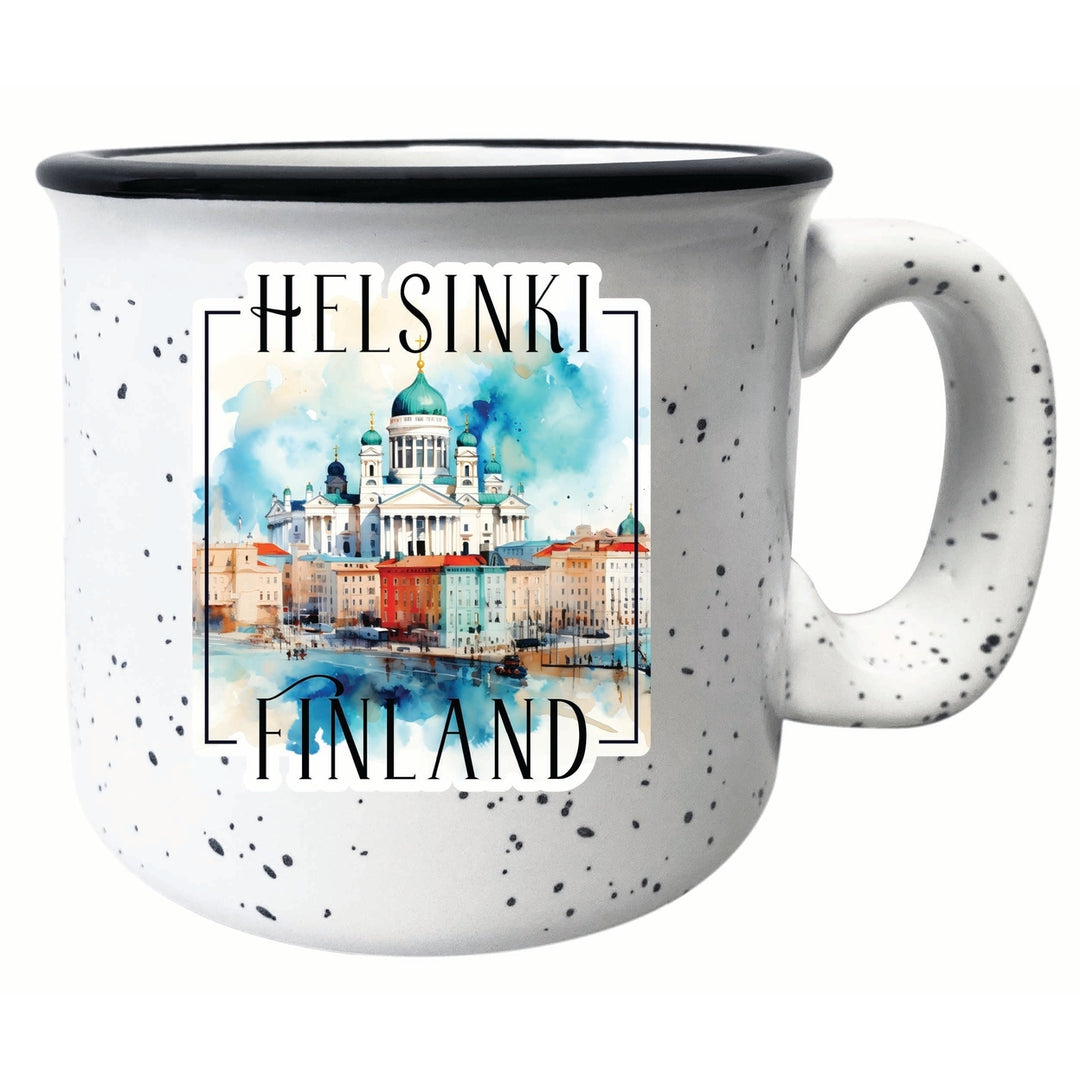 Helsinki Finland Watercolor Helsinki Cathedral Design Souvenir 16 oz Ceramic camping mug Image 4