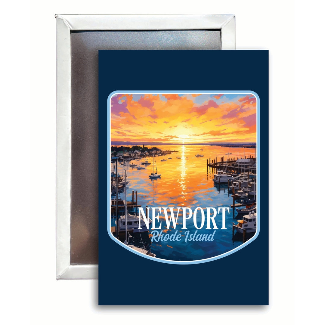 Newport Rhode Island Sunset over the Bay Design Souvenir Refrigerator Magnet 2.5"X3.5" Image 1