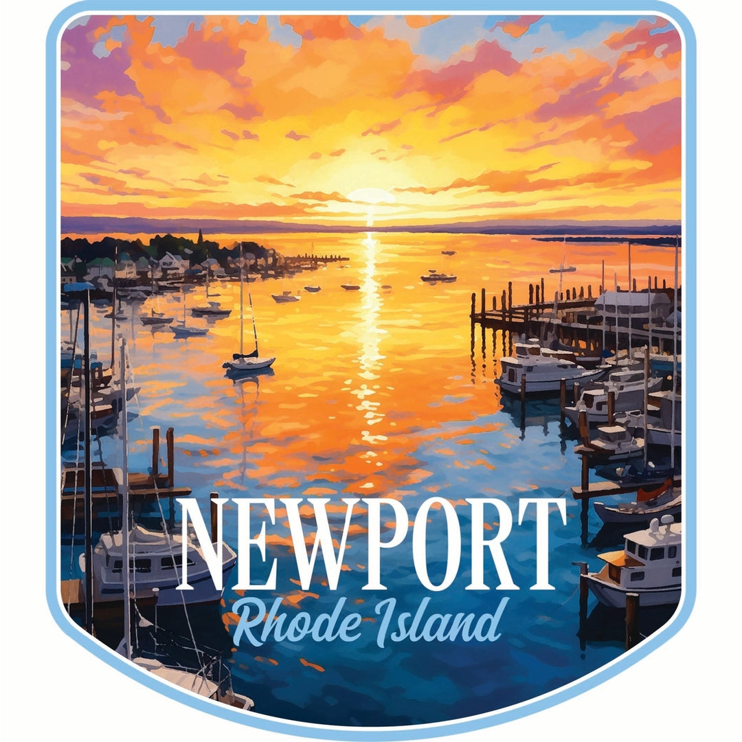 Newport Rhode Island Sunset over the Bay Design Souvenir Die Cut Flat Magnet Image 1