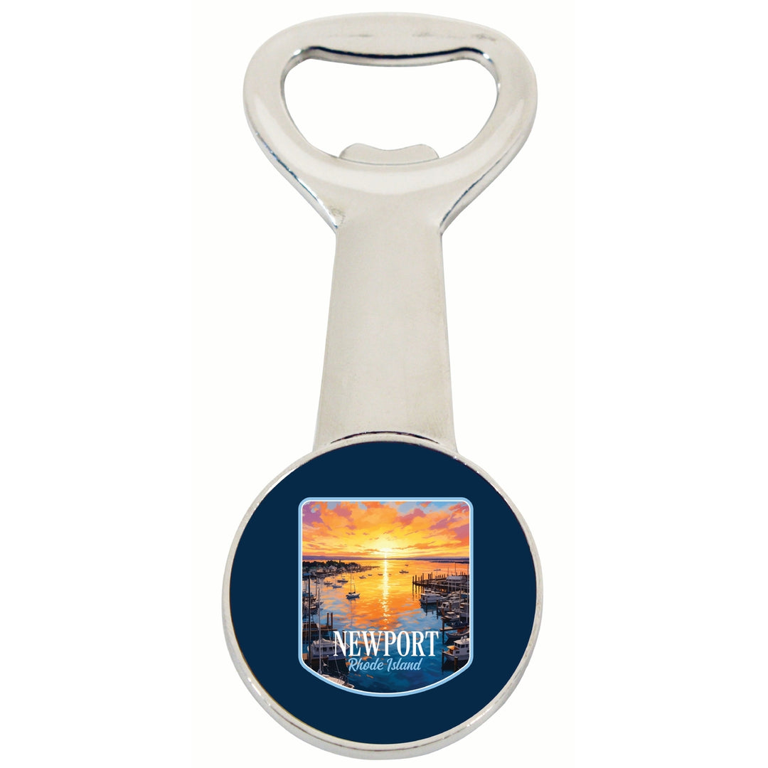 Newport Rhode Island Sunset over the Bay Design Souvenir Magnetic Bottle Opener Image 1