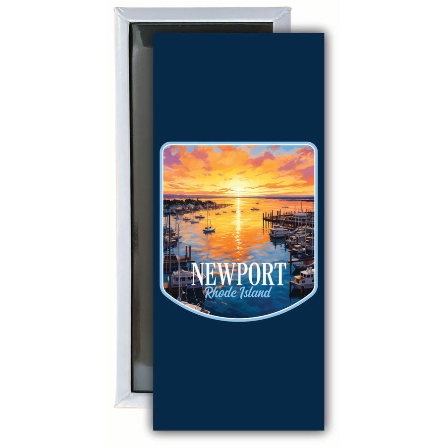 Newport Rhode Island Sunset over the Bay Design Souvenir Fridge Magnet 4.75 x 2 Inch Image 1