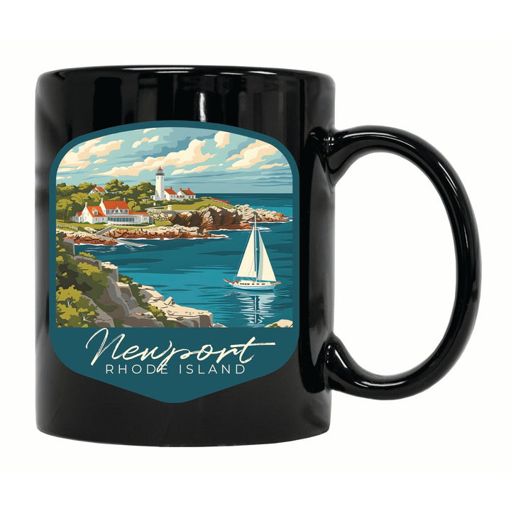 Newport Rhode Island Lighthouse on the Coast Design Souvenir 12 oz Ceramic Coffee Mug Image 1