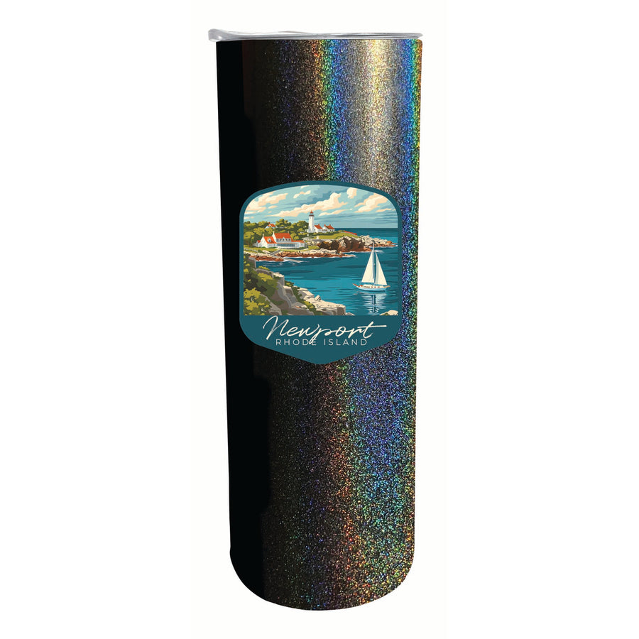 Newport Rhode Island Lighthouse on the Coast Design Souvenir 20 oz Insulated Stainless Steel Skinny Tumbler Image 1