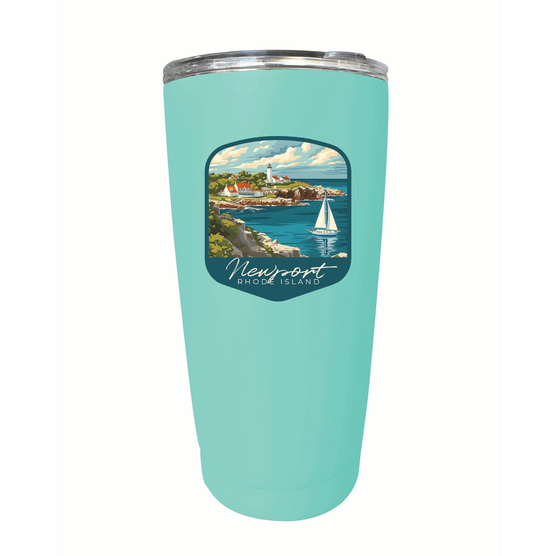 Newport Rhode Island Lighthouse on the Coast Design Souvenir 16 oz Stainless Steel Insulated Tumbler Image 2