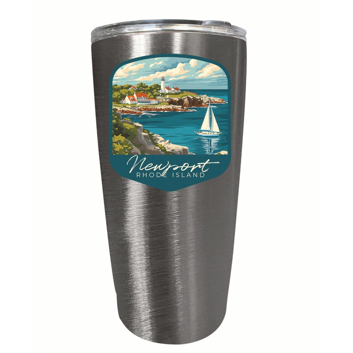 Newport Rhode Island Lighthouse on the Coast Design Souvenir 16 oz Stainless Steel Insulated Tumbler Image 3