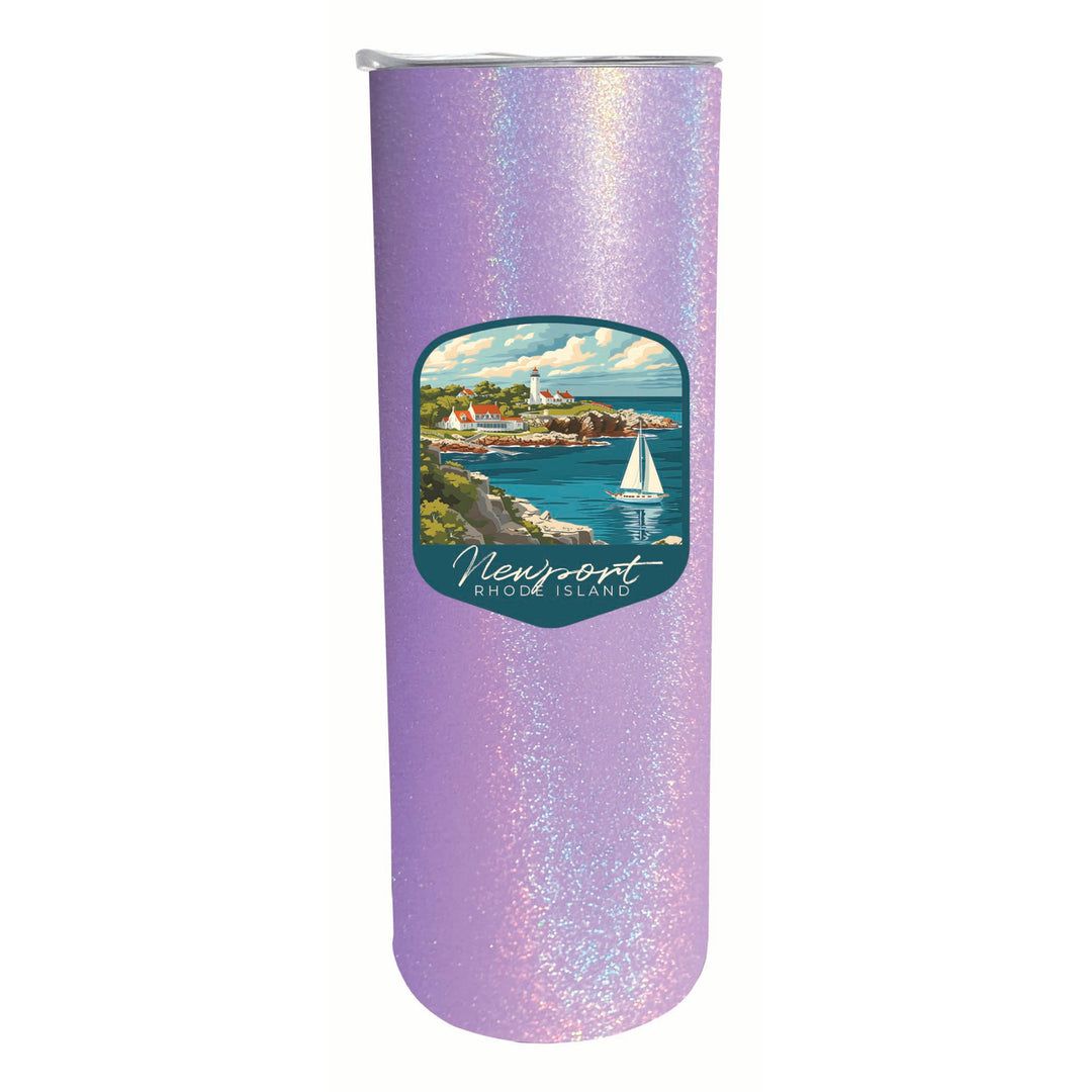 Newport Rhode Island Lighthouse on the Coast Design Souvenir 20 oz Insulated Stainless Steel Skinny Tumbler Image 4