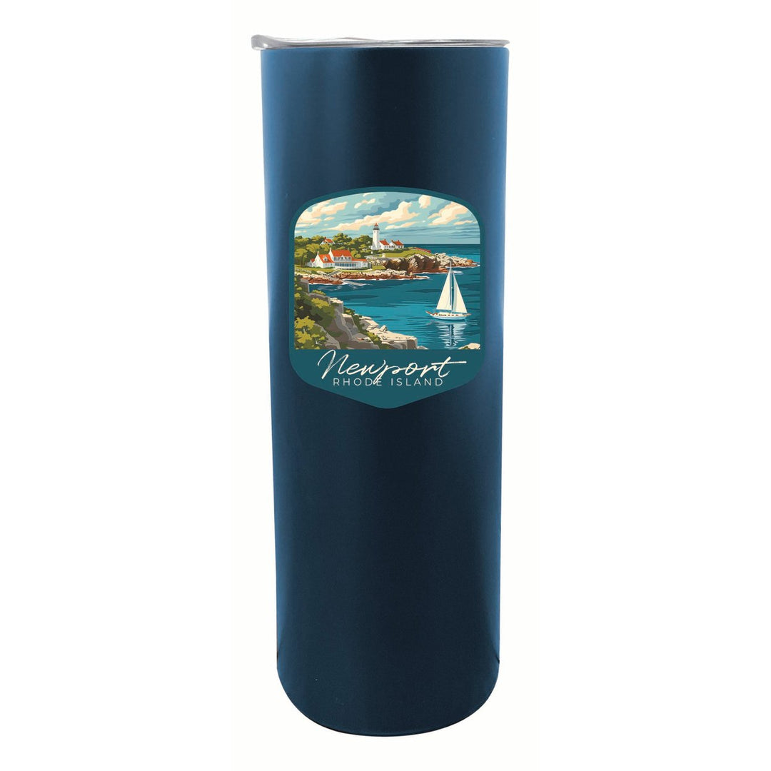 Newport Rhode Island Lighthouse on the Coast Design Souvenir 20 oz Insulated Stainless Steel Skinny Tumbler Image 6