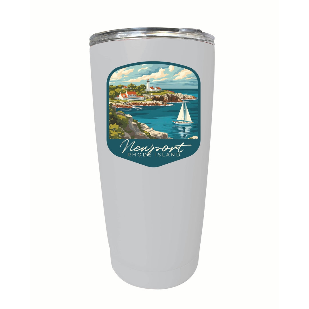 Newport Rhode Island Lighthouse on the Coast Design Souvenir 16 oz Stainless Steel Insulated Tumbler Image 4