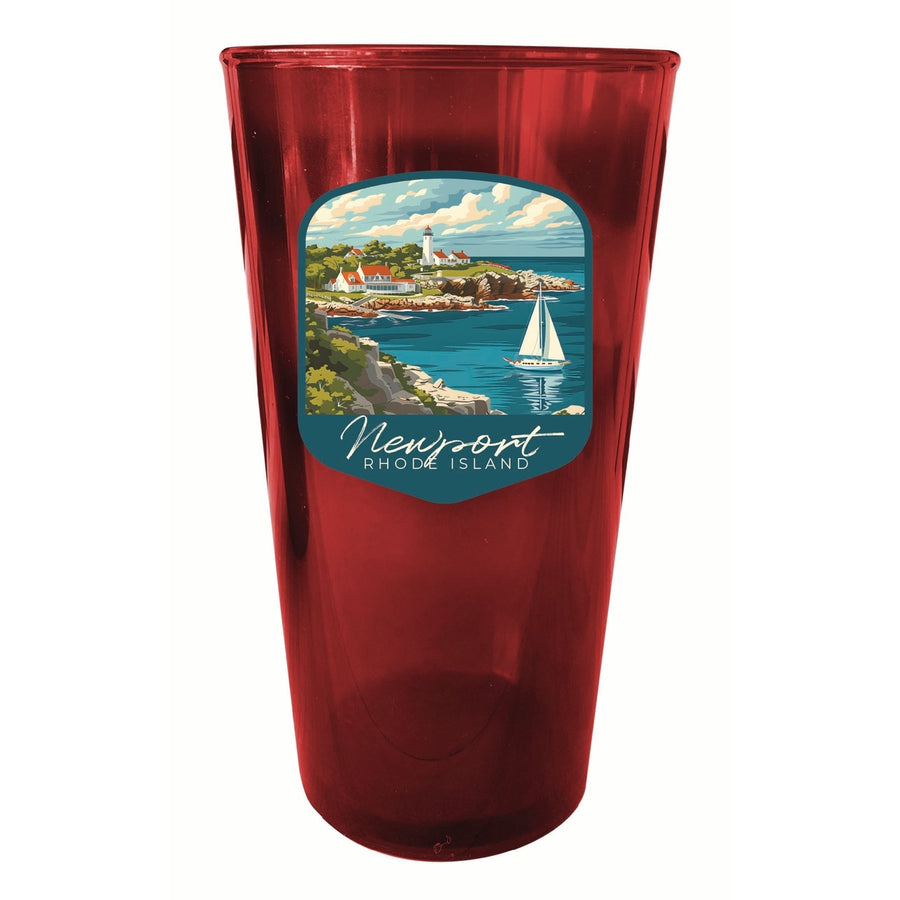 Newport Rhode Island Lighthouse on the Coast Design Souvenir Plastic 16 oz pint Image 1