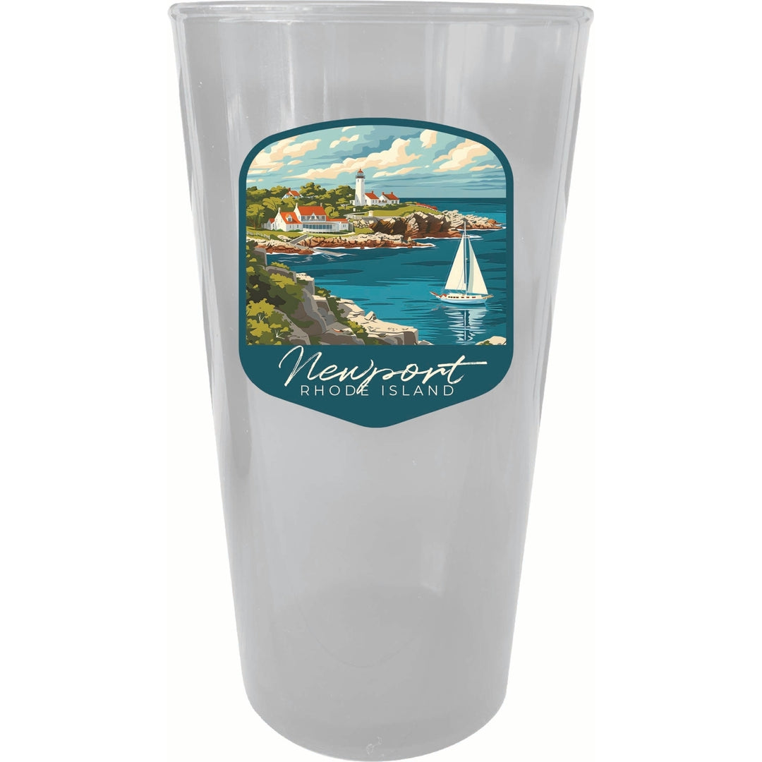 Newport Rhode Island Lighthouse on the Coast Design Souvenir Plastic 16 oz pint Image 2