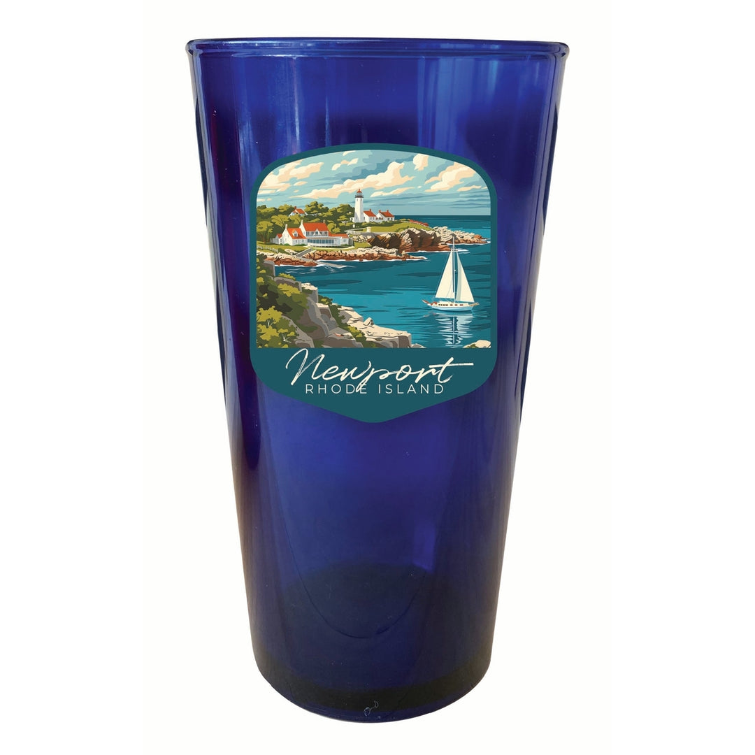 Newport Rhode Island Lighthouse on the Coast Design Souvenir Plastic 16 oz pint Image 3