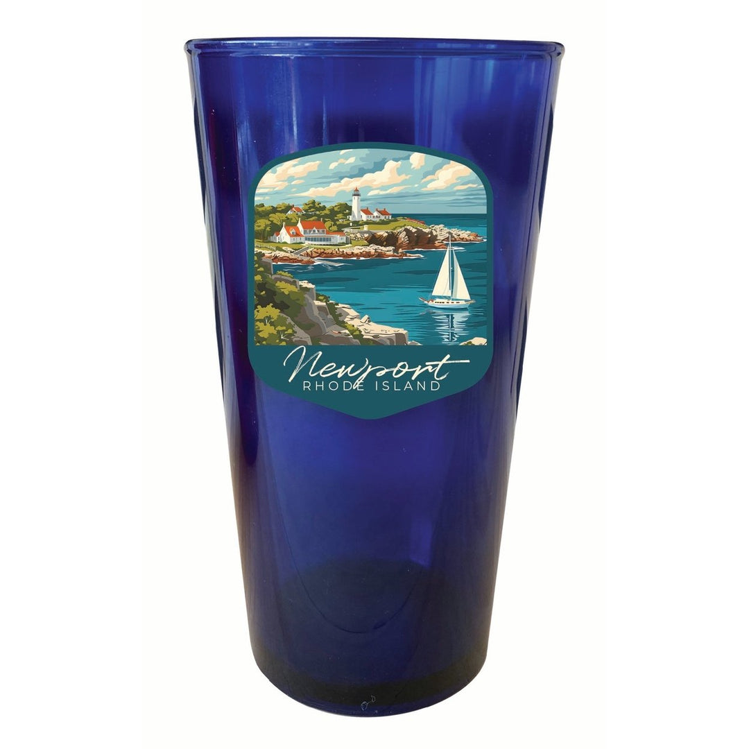 Newport Rhode Island Lighthouse on the Coast Design Souvenir Plastic 16 oz pint Image 1