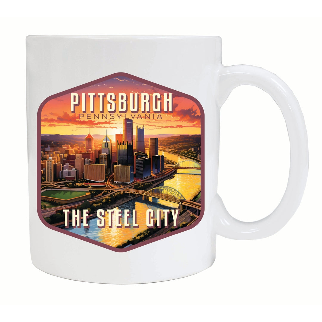 Pittsburgh Pennsylvania The Steel City Design Souvenir 12 oz Ceramic Coffee Mug Image 1