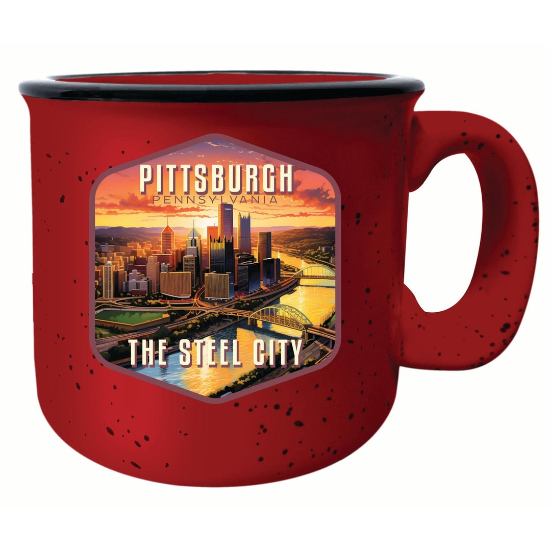 Pittsburgh Pennsylvania The Steel City Design Souvenir 16 oz Ceramic camping mug Image 2